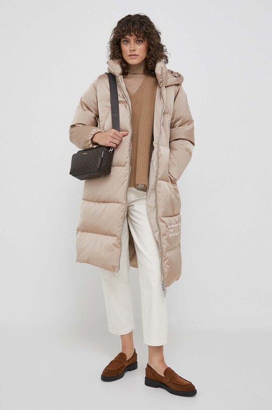 Péřová bunda Tommy Hilfiger WW0WW40834 béžová AW23