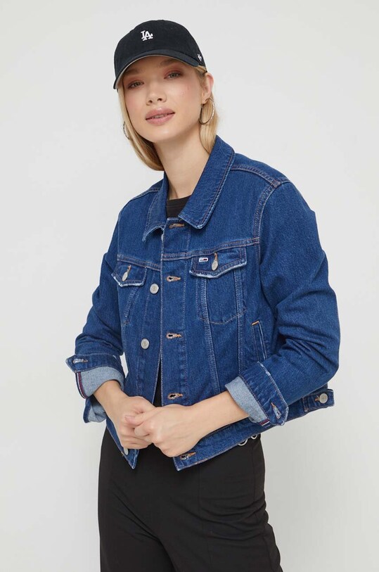 Îmbrăcăminte Tommy Jeans geacă din denim DW0DW16846 bleumarin