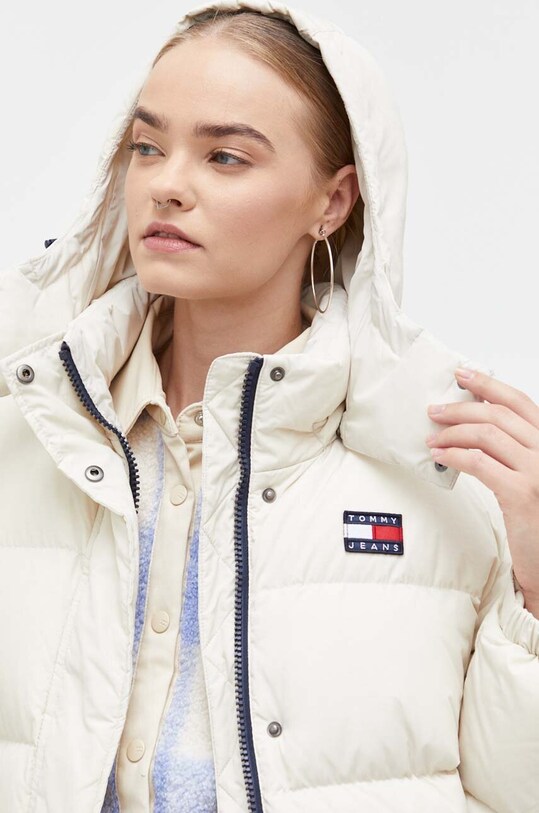 Μπουφάν με επένδυση από πούπουλα Tommy Jeans μπεζ DW0DW14287