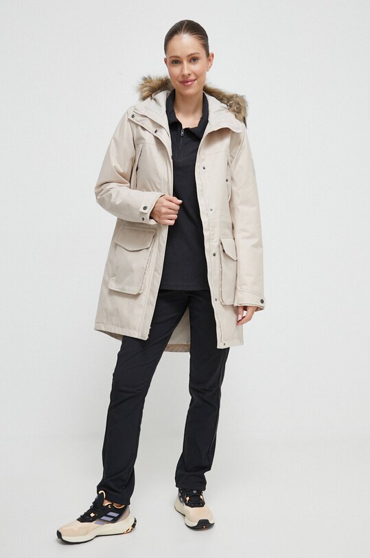 Jack Wolfskin parka 1115431 beżowy AW23