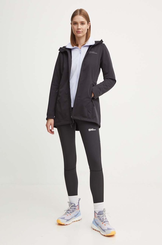 Яке за спортове на открито Jack Wolfskin Windhain 1307781 черен AW24