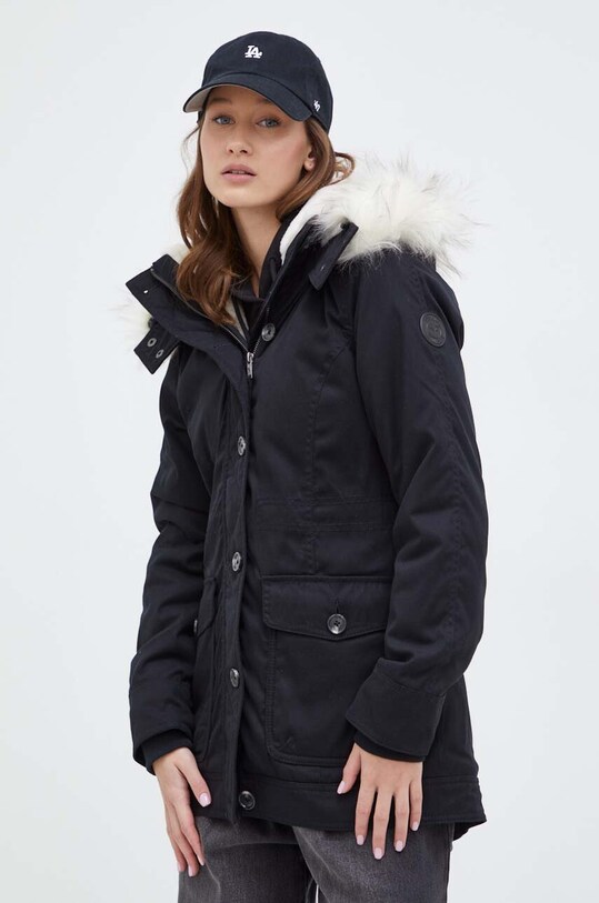 Parka Hollister Co. s podšívkou černá KI344.3520.901