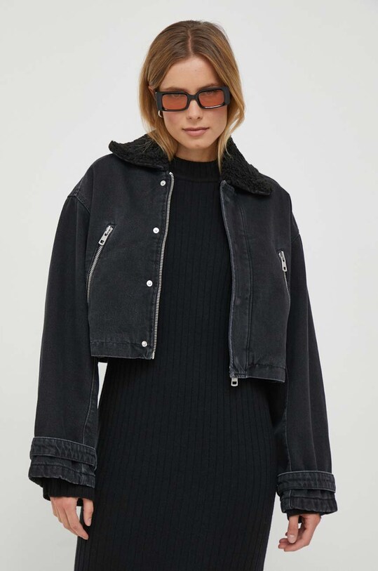 Jeans jakna Calvin Klein Jeans Oversize črna J20J221821