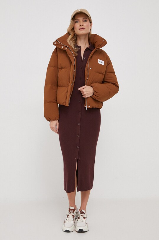 Пухова куртка Calvin Klein Jeans J20J222235 коричневий AW23