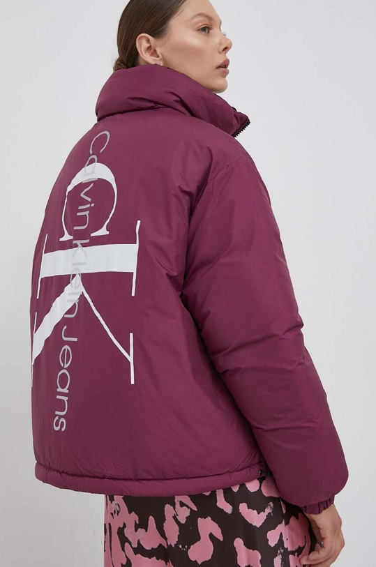 Calvin Klein Jeans kurtka dwustronna bez kaptura fioletowy J20J222333
