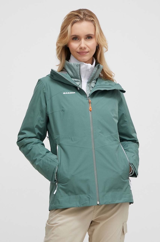Mammut kurtka sportowa Convey 3 in 1 HS Hooded z podszewką zielony 1010.29060