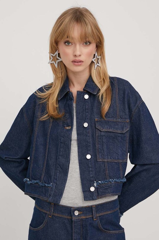 Stine Goya geacă din denim necaptusit bleumarin SG5273