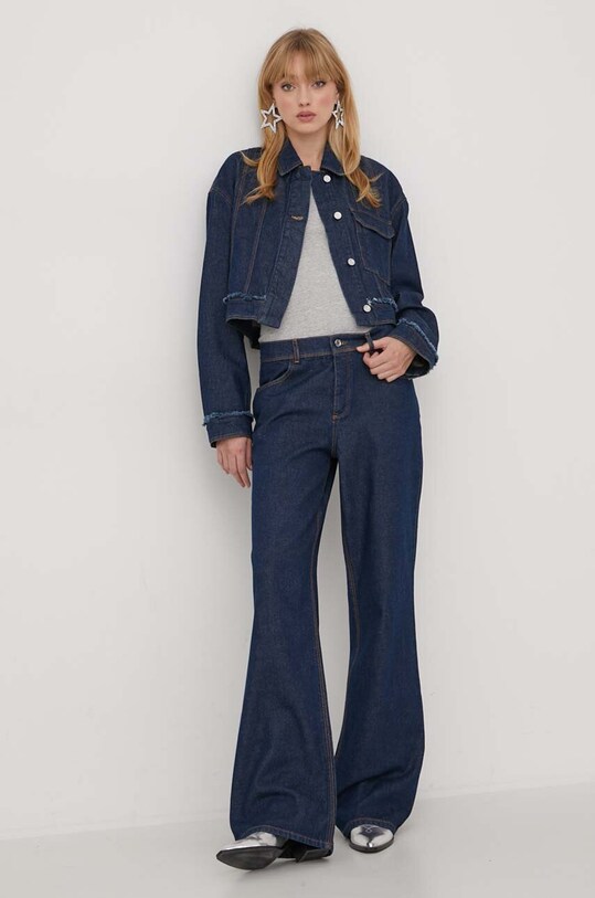 Stine Goya geacă din denim SG5273 bleumarin AW23