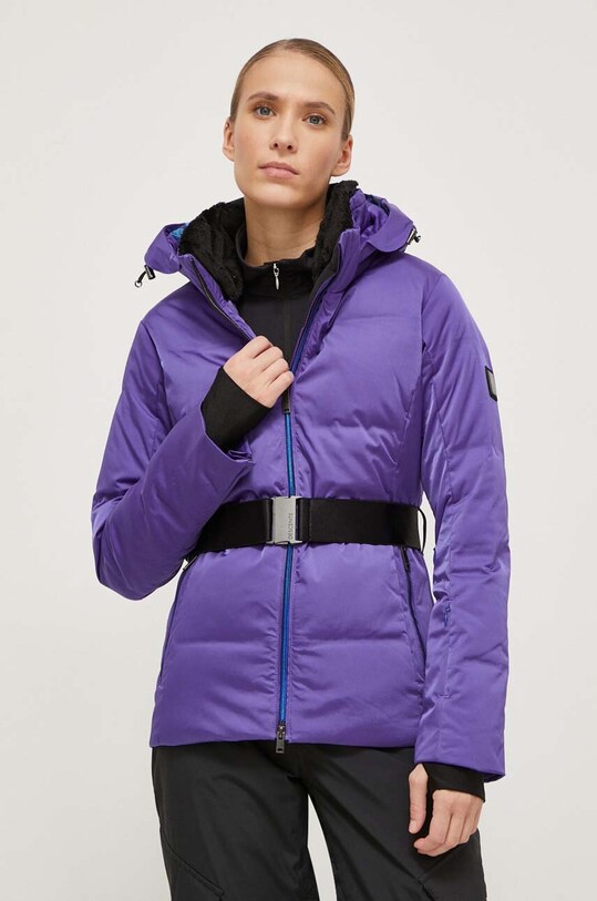 Пуховая лыжная куртка Descente Luna фиолетовой DWWWGK11