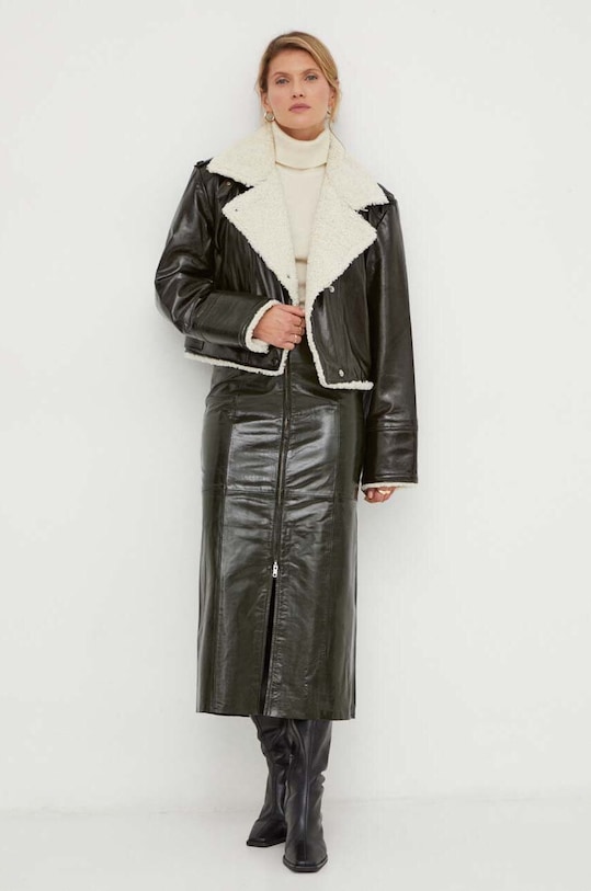 Gestuz geaca de piele 10908402 verde AW23