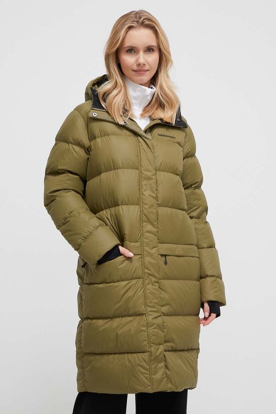 Páperová bunda Peak Performance zateplené zelená G79629