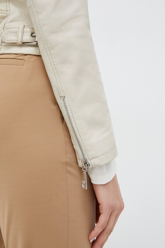 Шкіряна куртка Guess W3BL83.L0O00 бежевий