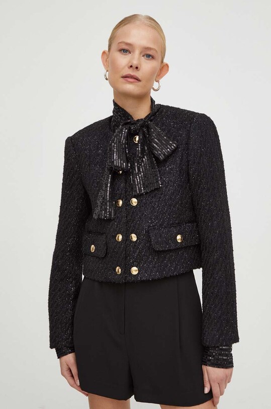 MICHAEL Michael Kors marynarka z domieszką wełny czarny MH3105ZAER