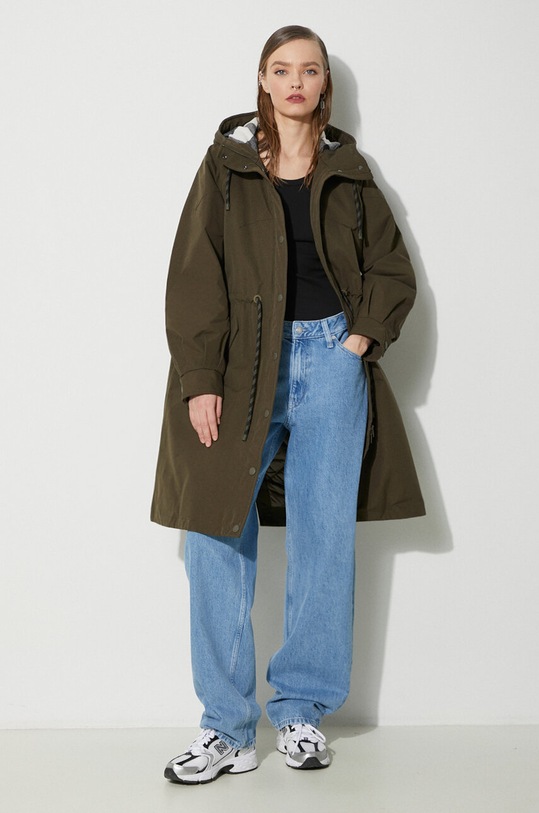 Куртка Woolrich Check Lined Long Parka зелёный CFWWOU0854FRUT3490