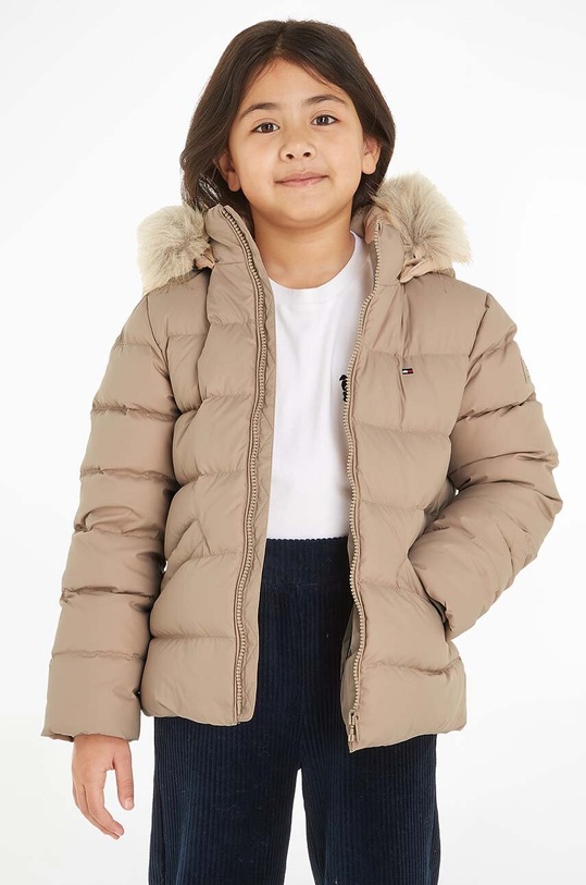 Детская пуховая куртка Tommy Hilfiger с утеплением бежевый KG0KG07399.74.122.9BYX