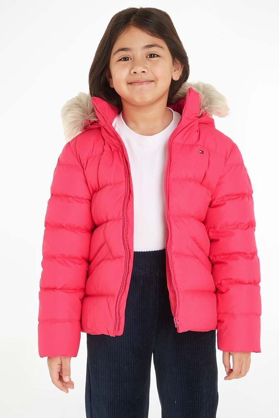 Detská páperová bunda Tommy Hilfiger zateplené ružová KG0KG07399.128.176.9BYX