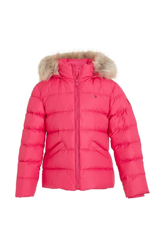 Дитяча пухова куртка Tommy Hilfiger KG0KG07399.128.176.9BYX рожевий AW23
