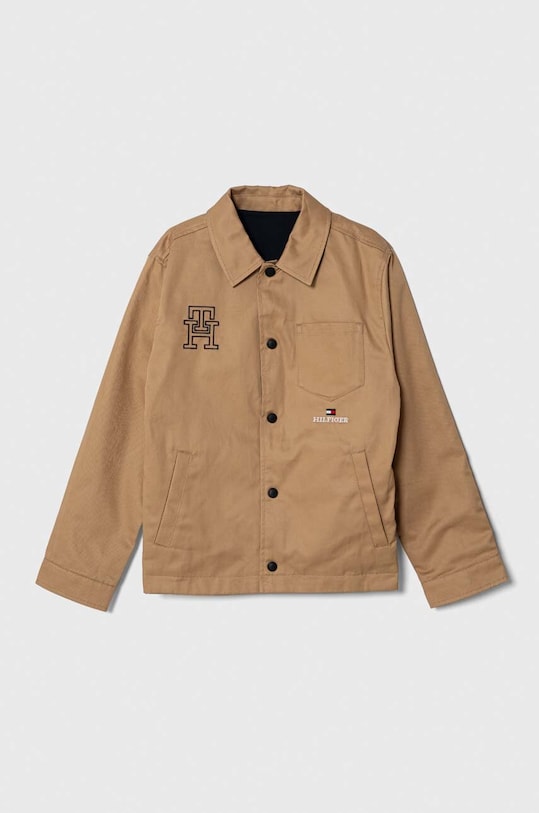 Дитяча двостороння куртка Tommy Hilfiger без підкладки бежевий KS0KS00498.9BYX