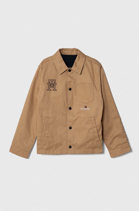 Detská obojstranná bunda Tommy Hilfiger nezateplené béžová KS0KS00498.9BYX