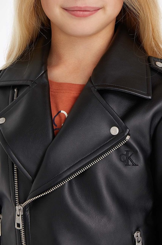 Calvin Klein Jeans gyerek bőrdzseki IG0IG02052.9BYX fekete