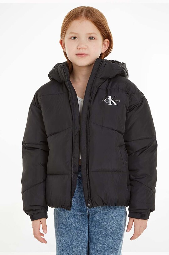 Дитяча куртка Calvin Klein Jeans з утепленням чорний IG0IG02056.9BYX