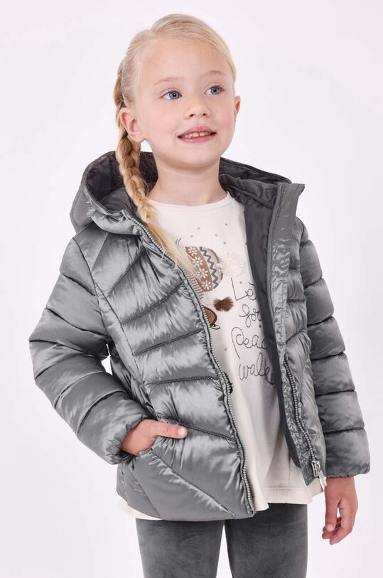 Dětská bunda Mayoral s podšívkou stříbrná 4416.6G.Mini.9BYX