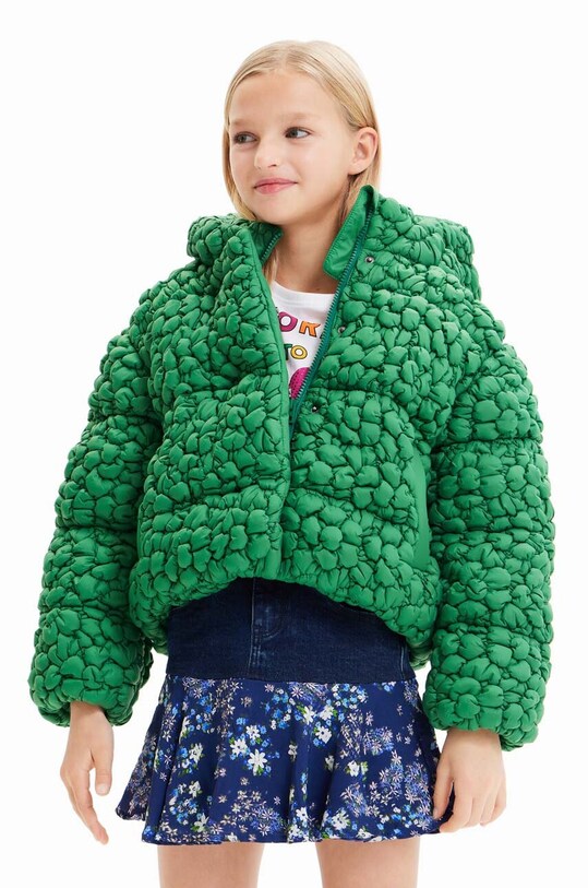Dětská bunda Desigual s kapucí zelená 23WGEW04
