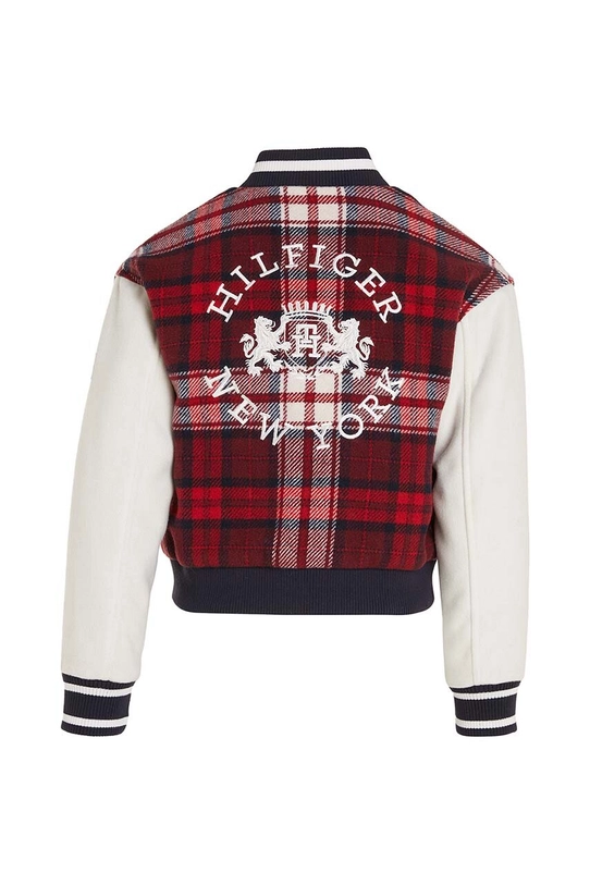 Dievča Detská bunda bomber s prímesou vlny Tommy Hilfiger KG0KG07543.128.176.9BYX červená