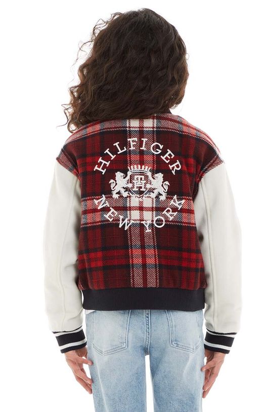 Detská bunda bomber s prímesou vlny Tommy Hilfiger KG0KG07543.128.176.9BYX