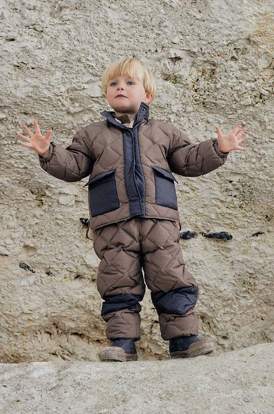 Konges Sløjd salopete de iarna pentru copii cu captuseala maro KS5467