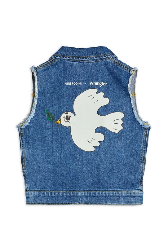 Mini Rodini bezrękawnik jeansowy dziecięcy Mini Rodini x Wrangler niebieski 2381010360