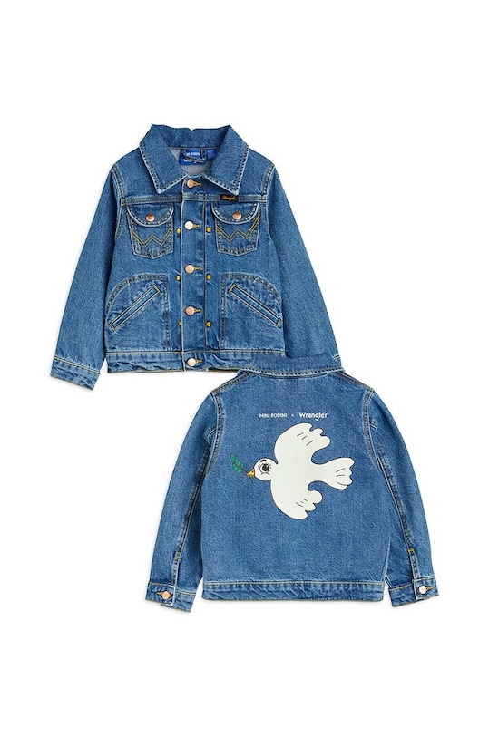Detská rifľová bunda Mini Rodini Mini Rodini x Wrangler 2381010460 modrá AW23
