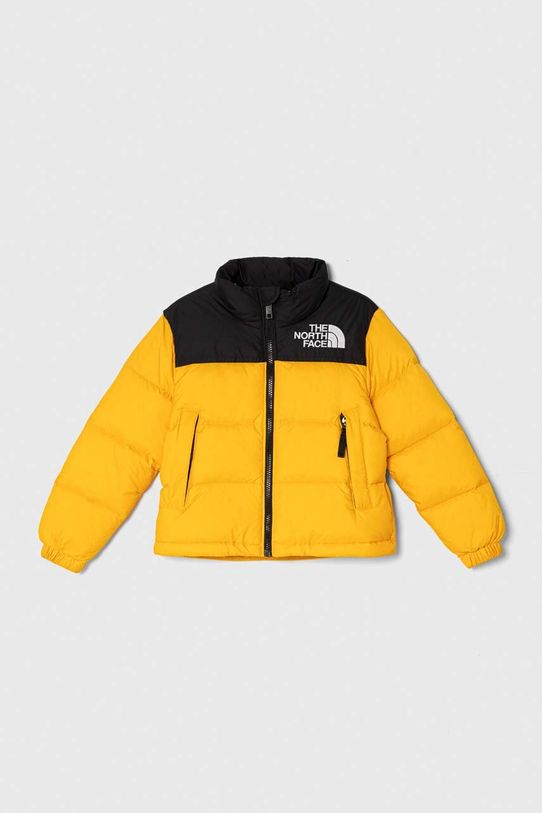 The North Face kurtka puchowa dziecięca 1996 RETRO NUPTSE JACKET bez kaptura żółty NF0A82UD