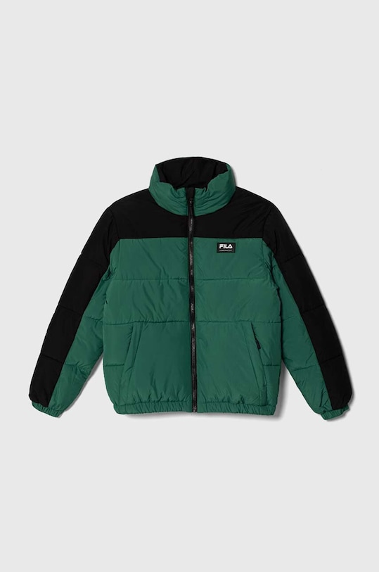 Fila kurtka dziecięca THALWENDEN blocked puff jacket bez kaptura zielony FAT0367