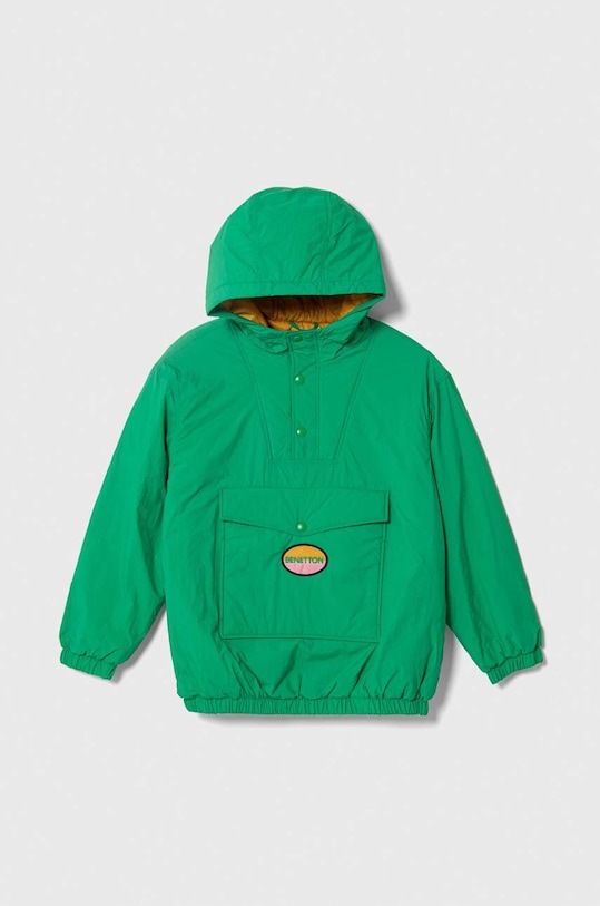 Dětská bunda United Colors of Benetton s kapucí zelená 24OXCN02T.G.SEASONAL