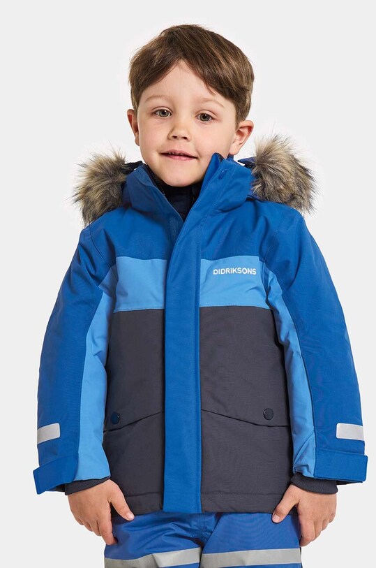 Didriksons geaca de iarna pentru copii BJÄRVEN KIDS PARKA cu captuseala albastru 504898