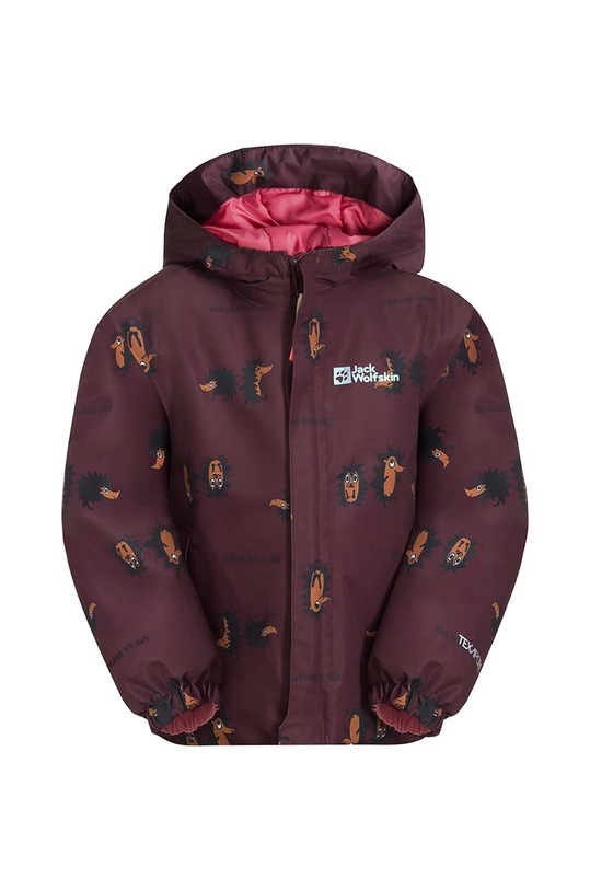 Дитяча куртка Jack Wolfskin GLEEL 2L INS PRINT з утепленням бордо 1610381