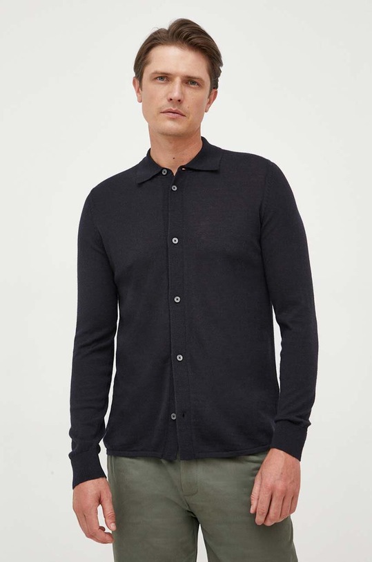 Шерстяной кардиган Seidensticker тонкий тёмно-синий 01.251572