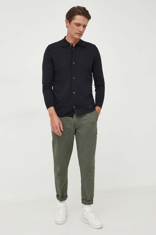 Вовняний кардиган Seidensticker 01.251572 темно-синій AW23