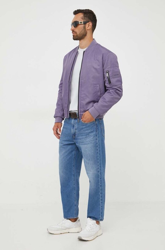 Μπουφάν bomber Calvin Klein K10K109907 μωβ SS24