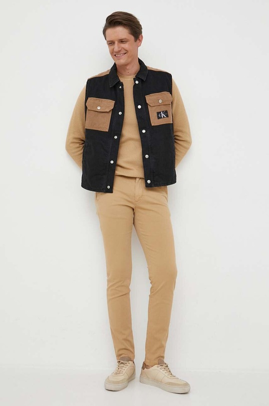 Calvin Klein Jeans bezrękawnik jeansowy J30J323388 czarny AW23