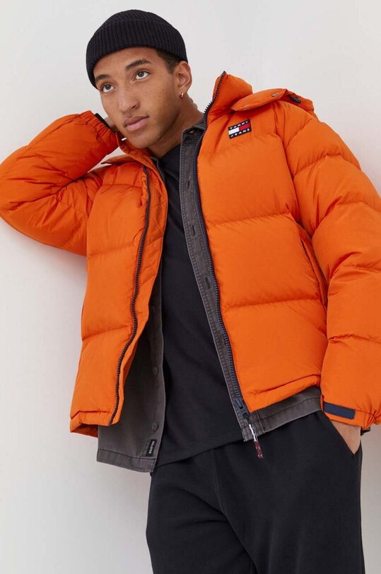 Tommy Jeans geaca de puf cu captuseala portocaliu DM0DM15445