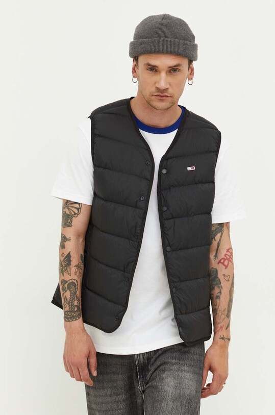 Pernati prsluk Tommy Jeans Planet friendly crna DM0DM16579