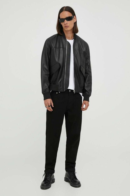 PS Paul Smith kurtka bomber skórzana M2R.372YL.L21450 czarny AW23