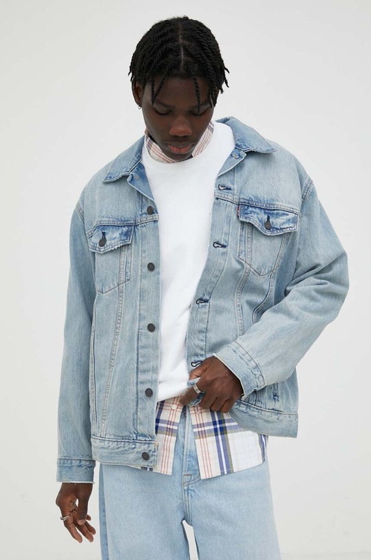 Levi's geacă din denim din bumbac necaptusit albastru A5782.0002