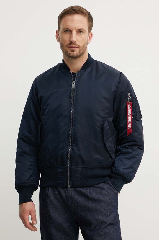 Куртка Alpha Industries 100101-07 Bomber & Flightjackets MA-1 с подкладкой тёмно-синий 100101.07