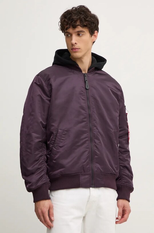 Alpha Industries geaca bomber MA-1 ZH Back EMB violet 138105.697