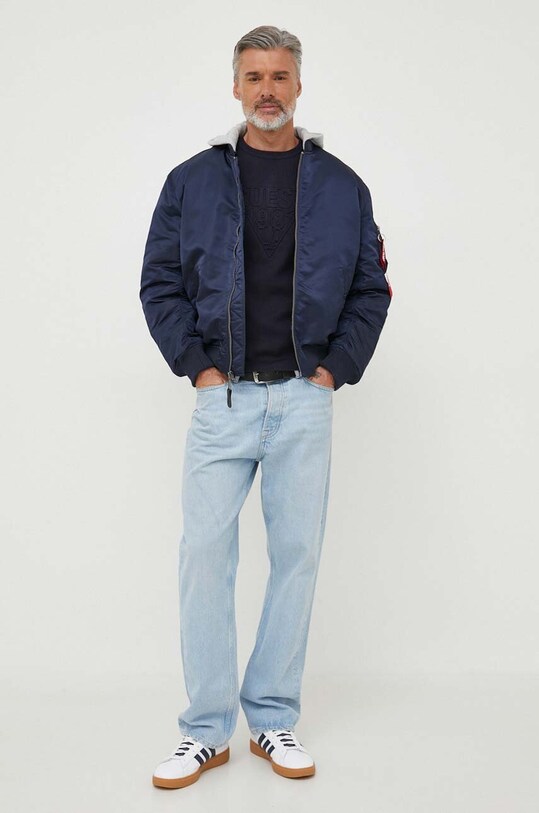 Куртка-бомбер Alpha Industries MA-1 ZH Back EMB 138105.697 темно-синій AW24