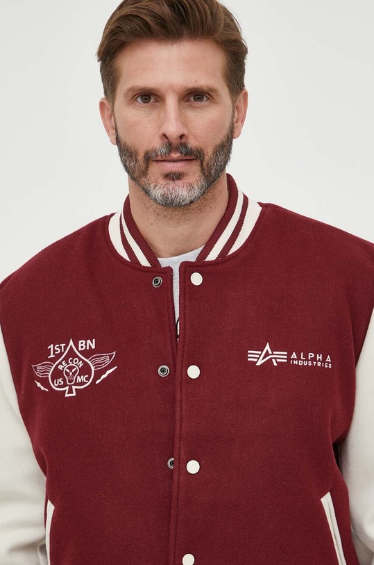 Alpha Industries geaca bomber Varsity Air Force Jacket burgundia 138107.184