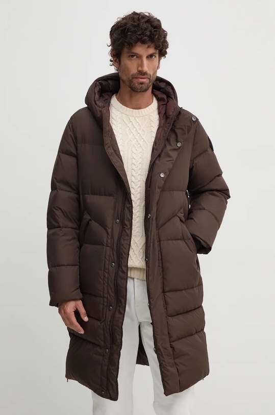 Péřová bunda Bomboogie s podšívkou hnědá CM8171TDP3